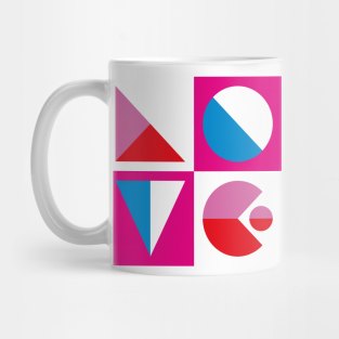 Geometric LOVE in four colors Mug